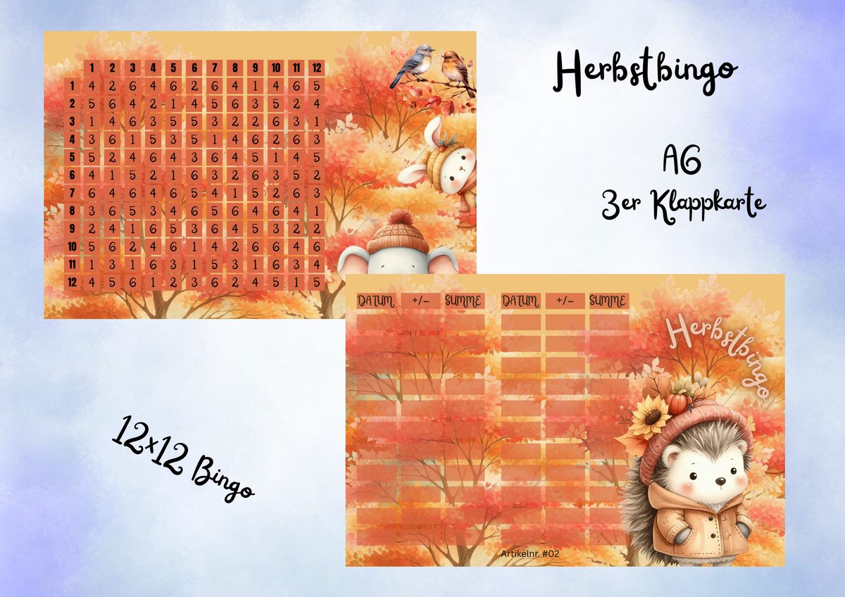 Herbstbingo 3er Klappkarte