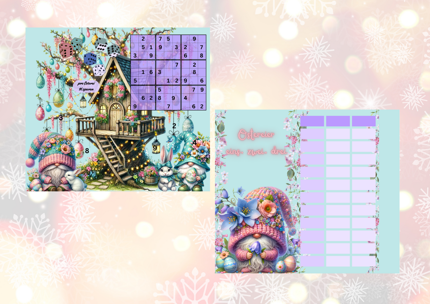 Ostereier eins, zwei, drei