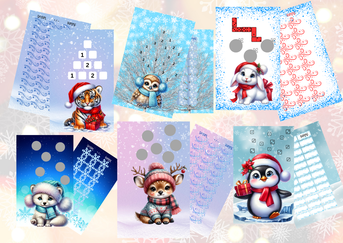 XXL Bingo Klappkarte gelocht