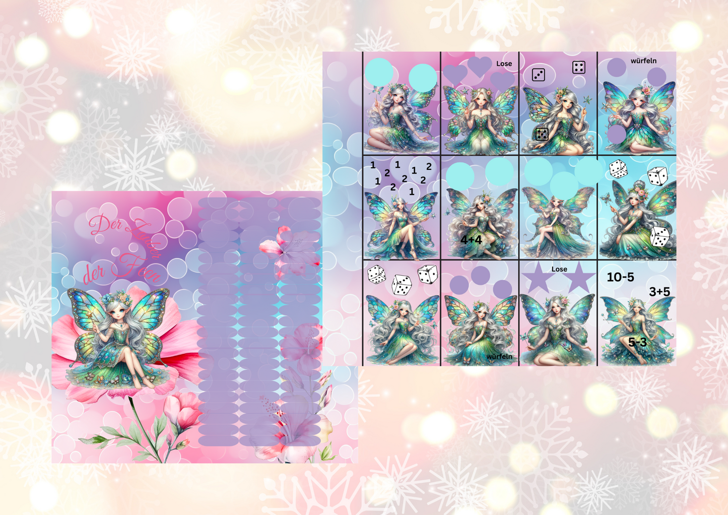 Der Zauber der Feen Klappkarte gelocht