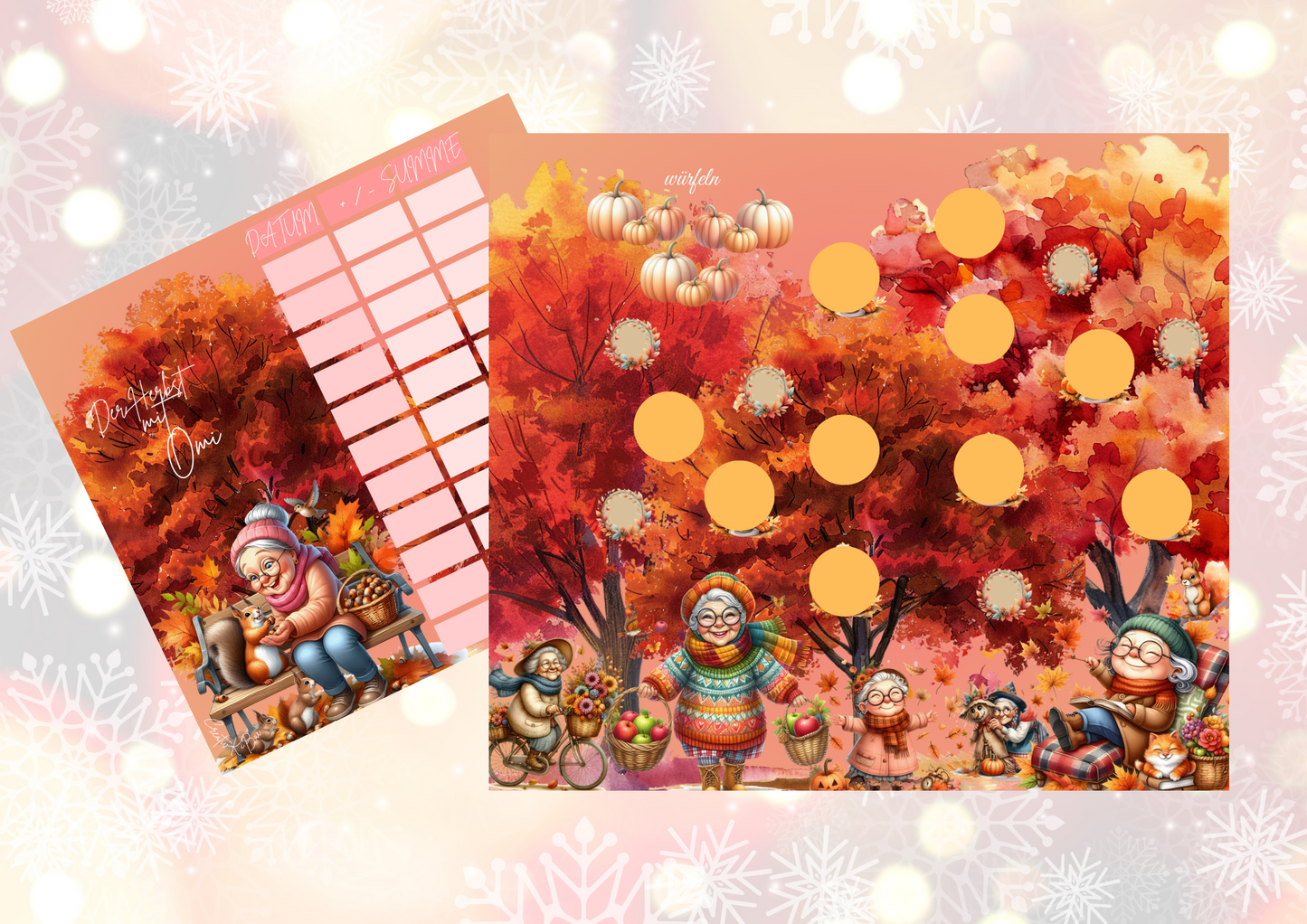 Der Herbst mit Omi Klappkarte gelocht