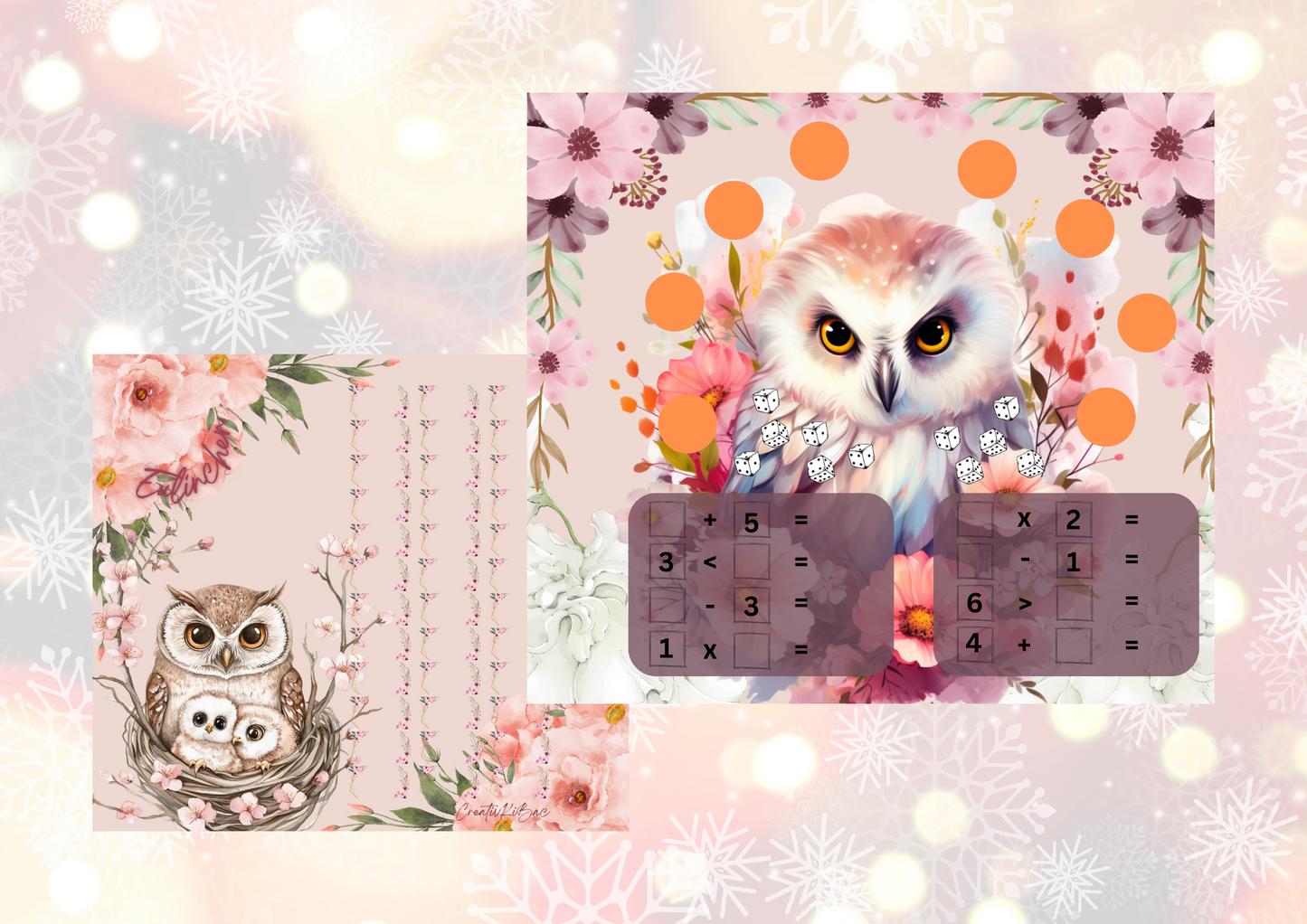 Eulinchen Klappkarte gelocht