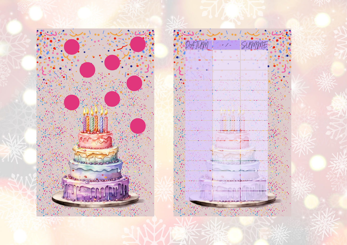 Geburtstagsbingo gelocht