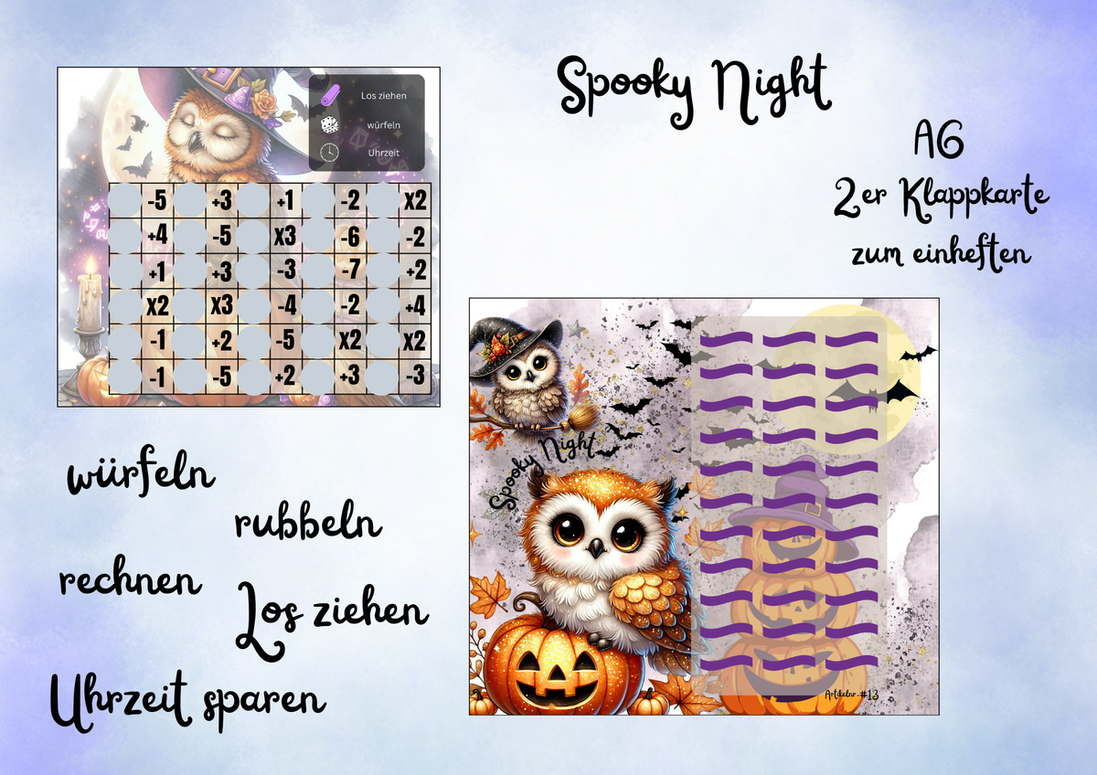 Spooky Night 2er Klappkarte zum einheften
