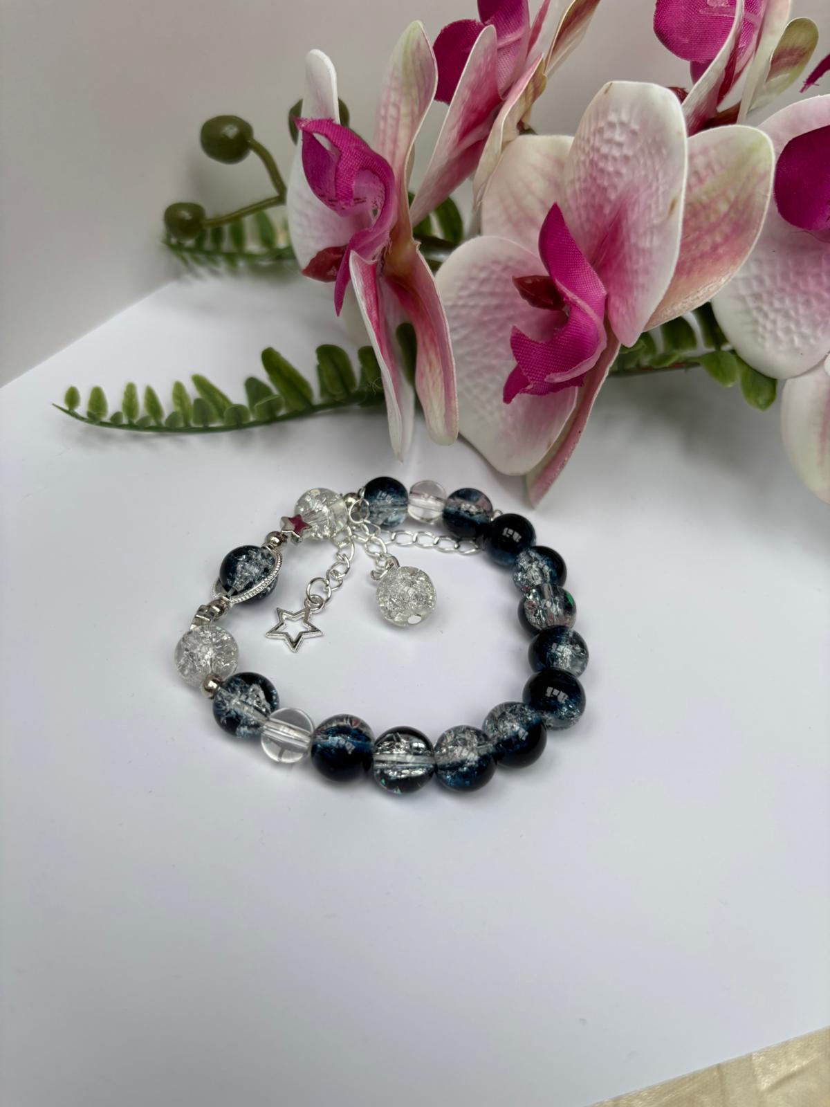 Armband weiß/blau