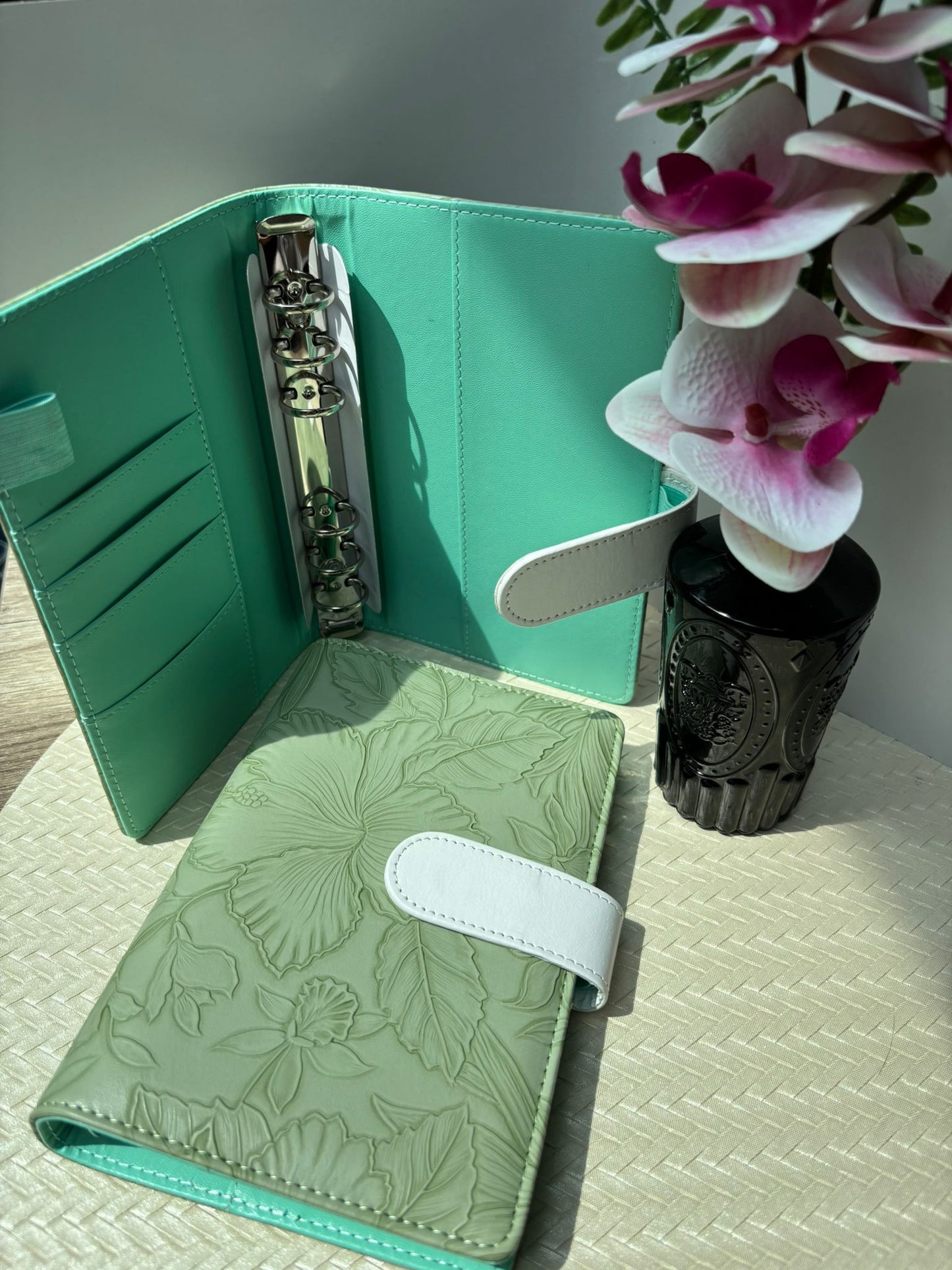 Binder A6 Blumenmuster