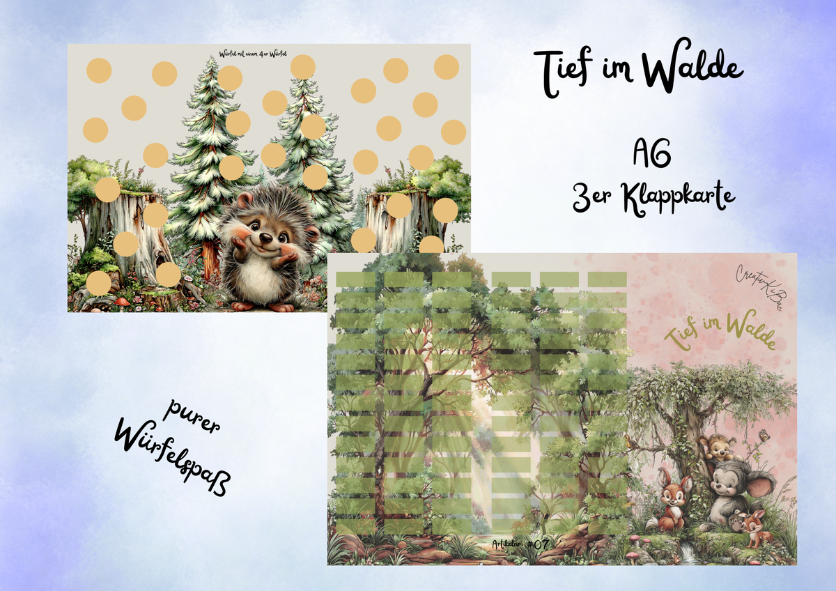 Tief im Walde 3er Klappkarte