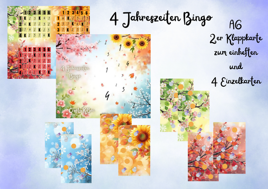 4 Jahreszeiten Bingo zum einheften
