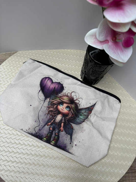 Stifte Etui, Make - Up Tasche Fee lila