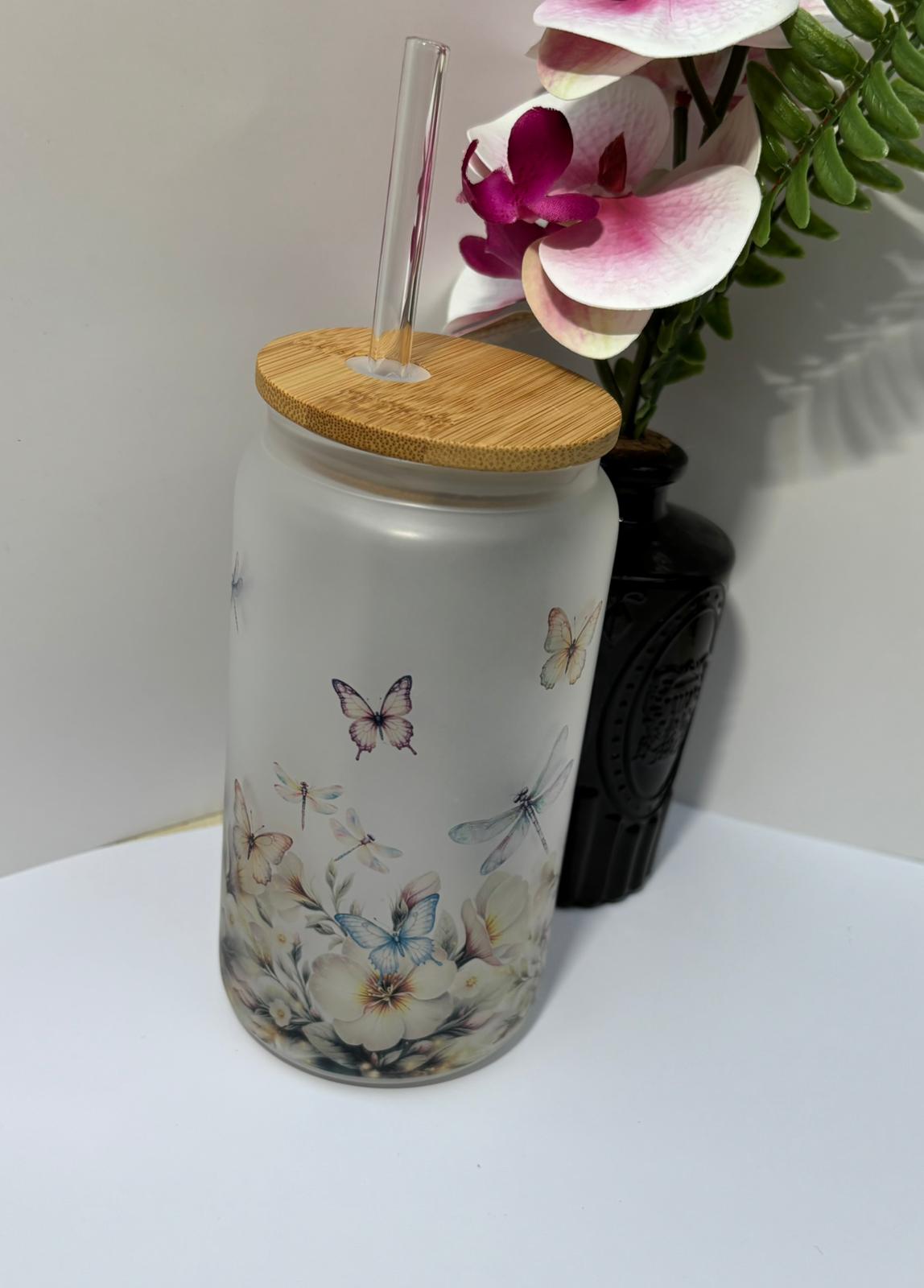 Glas mit Bambusdeckel