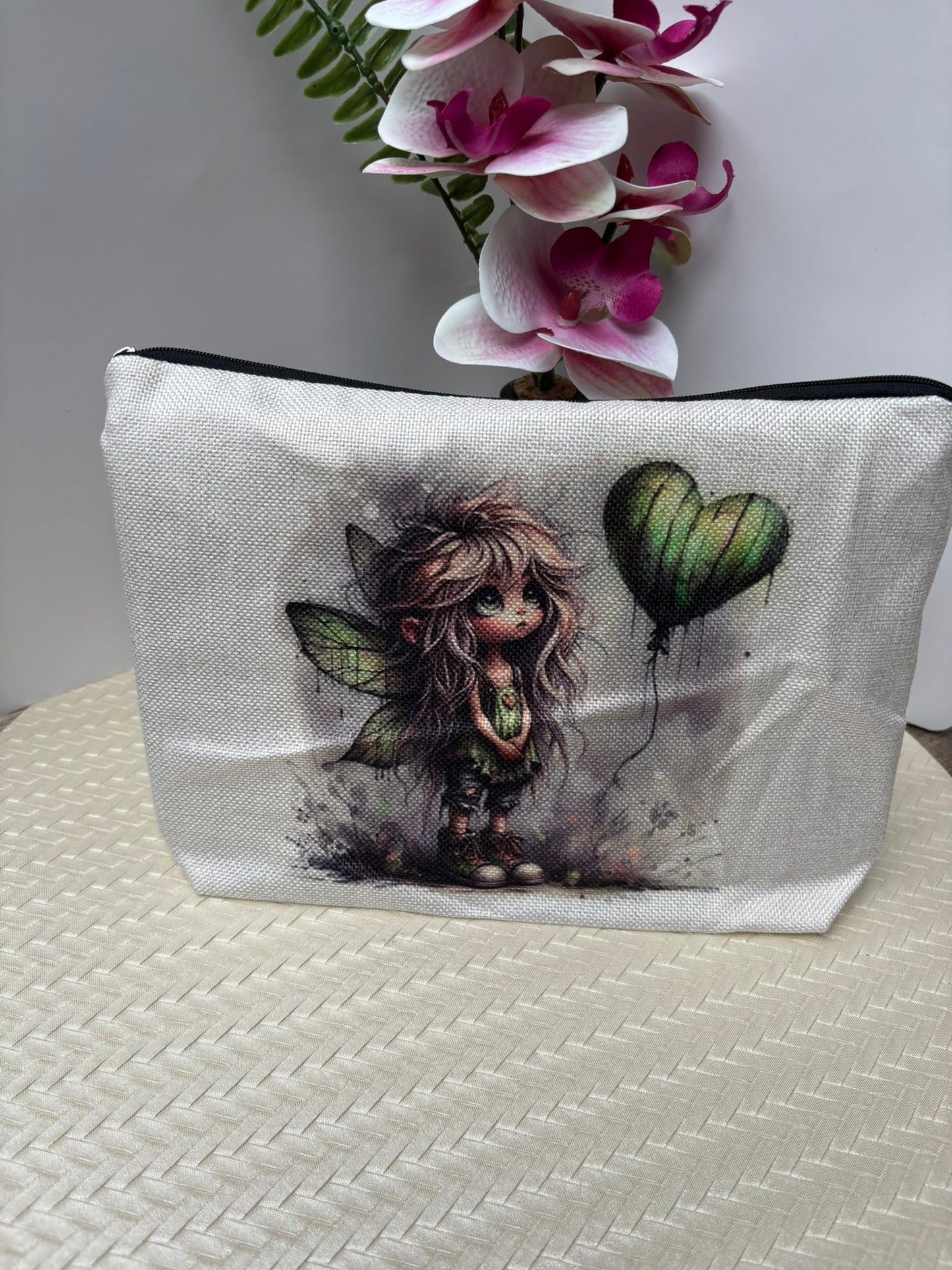 Stifte Etui, Make - Up Tasche Fee grün