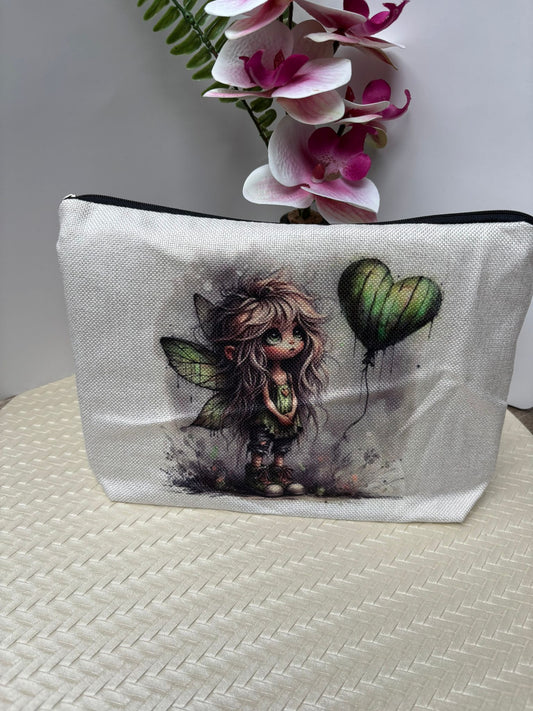 Stifte Etui, Make - Up Tasche Fee grün